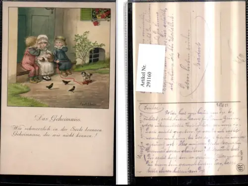 291160,Künstler AK Pauli Ebner Das Geheimnis Kinder flüstern Spruch pub August Rökl 1321