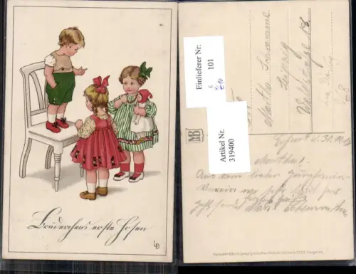 319400,Künstler Ak Lia Döring Kinder Stuhl Puppe Spielzeug pub Meissner e Buch 2299