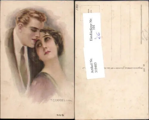 319403,Künstler Ak T. Corbella Paar Verliebter Blick Liebe