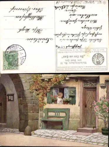 319669,Künstler Ak Paul Hey Volksliederkarte 31 Die Lore am Tore VDA