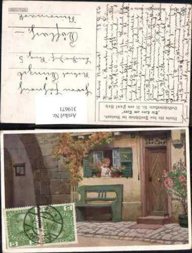 319671,Künstler Ak Paul Hey Volksliederkarte 31 Die Lore am Tore VDA