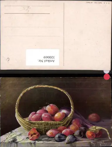320069,Künstler Ak Mary Golay Stillleben Feigen Zwetschken Pflaumen pub Theo Stroefer 1747