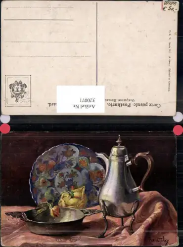 320071,Künstler Ak Mary Golay Stillleben Kanne Schale Rose Geschirr pub Theo Stroefer 791