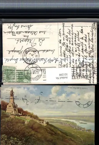 321299,Künstler AK Heinrich Hoffmann Nationaldenkmal u. Rüdesheim pub Edm. v. König