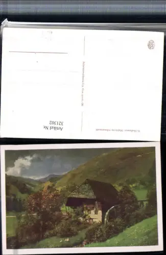 321302,Künstler AK Heinrich Hoffmann Mühle im Schwarzwald Wassermühle