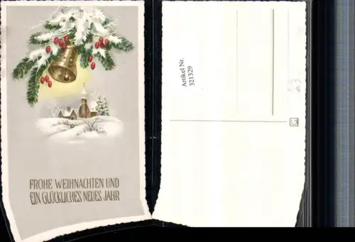 321329,Künstler AK Lia Döring Weihnachten Neujahr Winterlandschaft Kirche Glocke Zweige