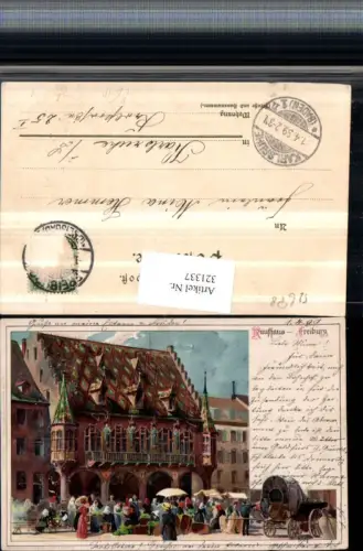 321337,Künstler Litho Heinrich Kley Freiburg Kaufhaus Erker Markt pub Velten 37