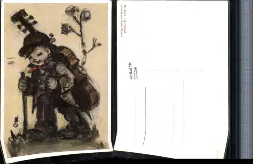 322256,Künstler AK Berta Hummel Kind m. Cello Stock pub Josef Müller 5329