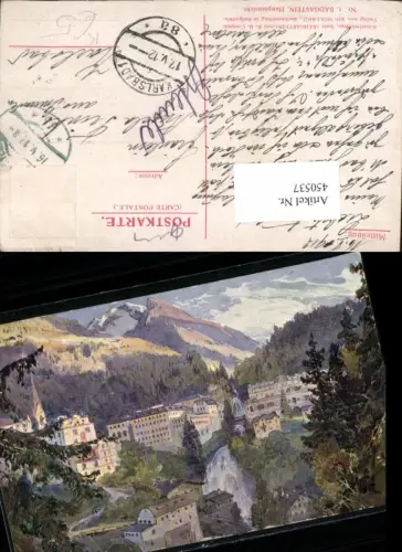 450537,Künstler AK E. Harrison Compton Badgastein Teilansicht Wasserfall