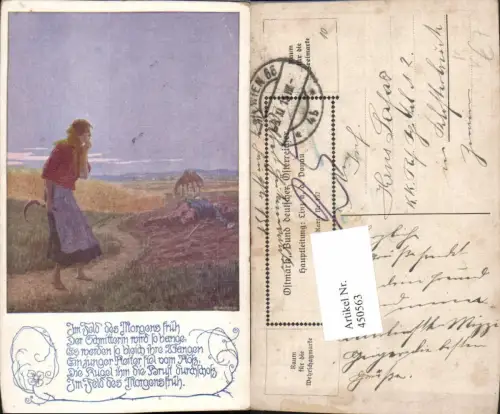 450563,Künstler AK Ernst Kutzer Frau Reiter Tod pub Bund dt. Österreicher 137