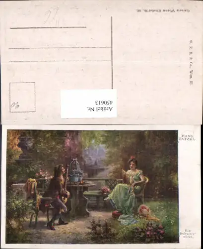 450613,Künstler AK Hans Zatzka Ein Schwerenöter Liebe Paar Mandoline