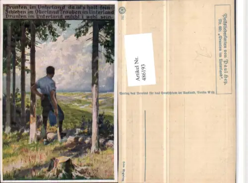 486193,Künstler AK Paul Hey Volksliedkarte 60 Drunten im Unterland pub VDA