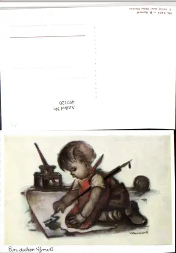 492120,Künstler AK Berta Hummel Kind b. Zeichen Tinte pub Josef Müller 5202
