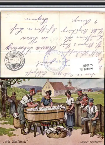 521038,Künstler AK Arthur Thiele Barbaren Wäsche waschen pub Geb. Dietrich 151euro5