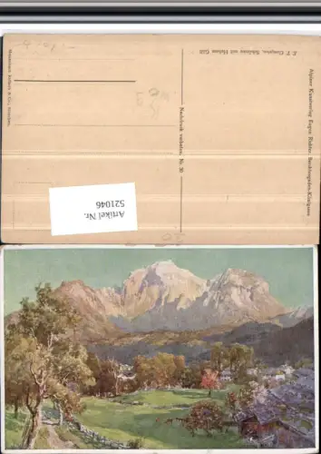 521046,Künstler AK E. T. Compton Schönau m. Hohem Göll Bergkulisse