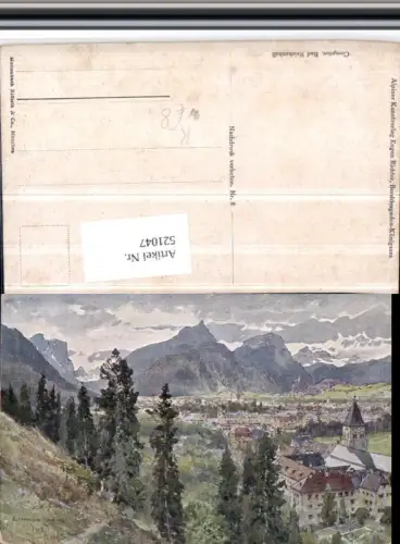 521047,Künstler AK E. Harrison Comtpon Bad Reichenhall Totale Bergkulisse