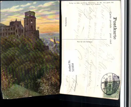 521054,Künstler AK Heinrich Hoffmann Heidelberg Schloss pub Edm. v. König 466