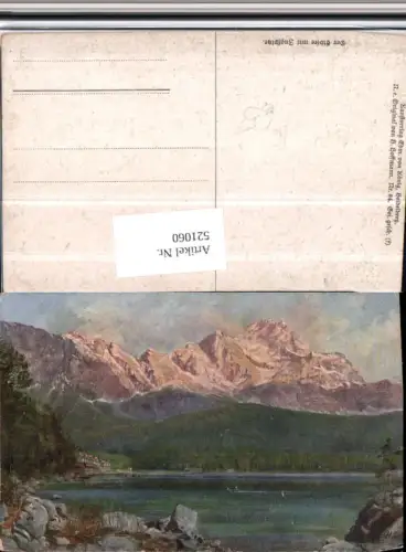 521060,Künstler AK Heinrich Hoffmann Eibsee m. Zugspitze pub Edm. v. König 84