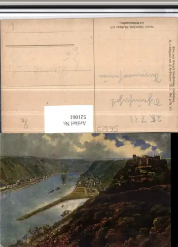 521061,Künstler AK Heinrich Hoffmann Ruine Rheinfels m. St. Goar pub Edm. v. König 7