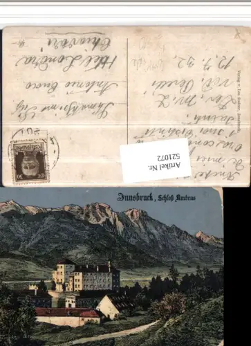521072,Künstler AK Eugen Felle Innsbruck Schloss Ambras Bergkulisse