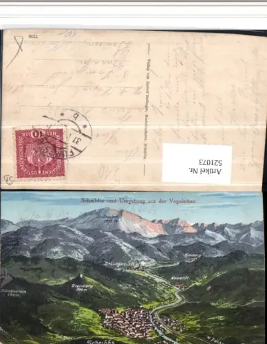 521073,Künstler AK Eugen Felle Scheibbs u. Umgebung Totale Vogelschau