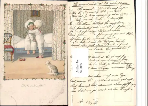 521085,Künstler AK Pauli Ebner Gute Nacht Kinder Bett pub M. Munk Wien 1158
