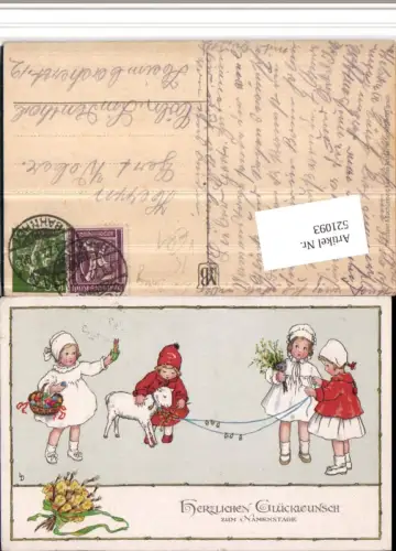 521093,Künstler AK Lia Döring Namenstag Kinder Lamm pub Meissner e Buch 2374