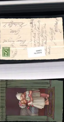 ,Künstler AK E. Colombo Kinder Bett