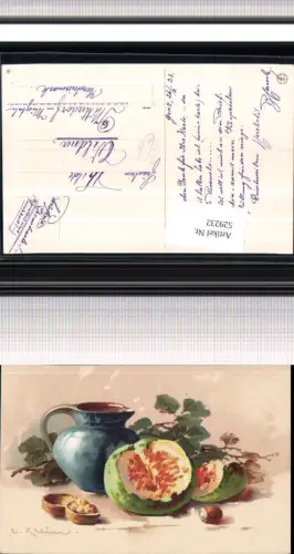 529232,Künstler AK Catharina Klein Stillleben Nüsse Kürbis Krug pub Novolito