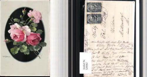 529362,Künstler AK Catharina Klein Rosen Blumen