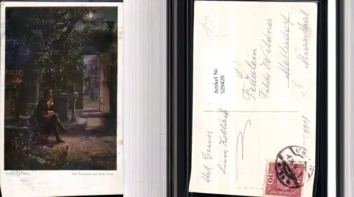 529420,Künstler AK Hans Zatzka Am Brunnen vor dem Tore