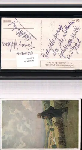 529564,Künstler AK Paul Hey Volksliedkarte Liedkarte 36 Hirte Schafe