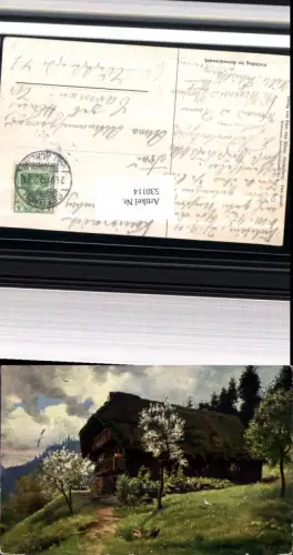 530114,Künstler AK Heinrich Hoffmann Frühling im Schwarzwald Schwarzaldhaus