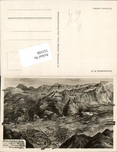 552108,Künstler AK Eugen Felle Vogelschau Garmisch Partenkirchen Grainau