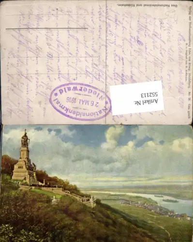 552113,Künstler AK Heinrich Hoffmann Rüdesheim Nationaldenkmal