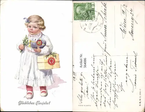 564086,tolle Künstler AK Karl Feiertag Kind Neujahr pub B.K.W.I. 3004-3