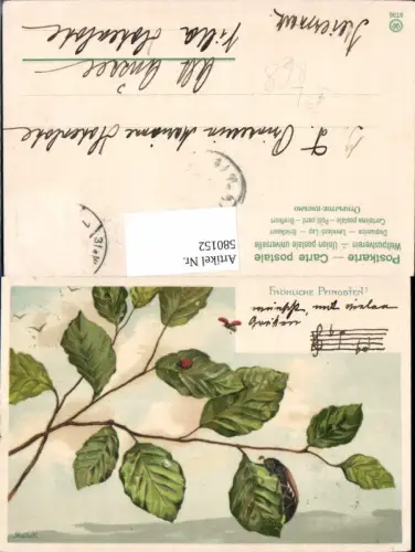 580152,tolle Künstler Lithographie Alfred Mailick Pfingsten Marienkäfer Käfer