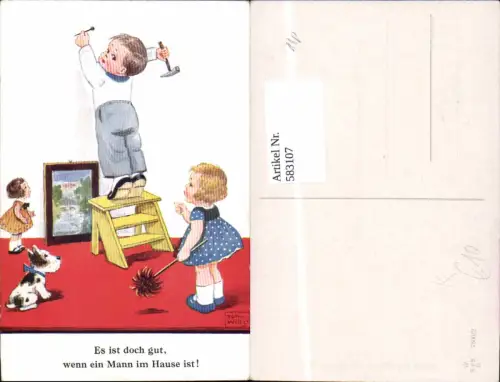 583107,Künstler AK John Wills Willi Scheuermann Humor Kinder Scherz
