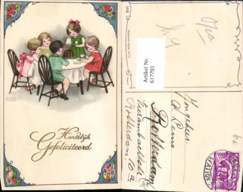 617793,Künstler AK Hannes Petersen Geburtstag Kuchen pub HWB 4512