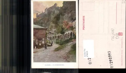 678019 Künstler AK Edward Theodore Compton Salzburg St. Peter Friedhof Hohensalzburg
