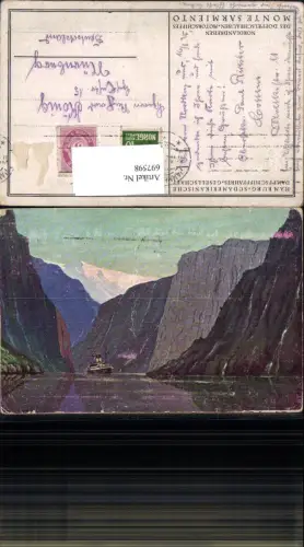 697598 Künstler AK Hamburg Südamerikanische Linie Monte Sarmiento Nordlandreisen