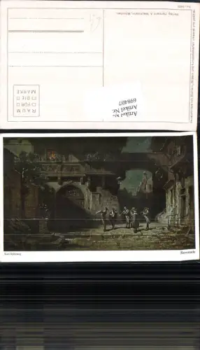 698407 Künstler AK Karl Spitzweg Serenade Stadt Musik spielen