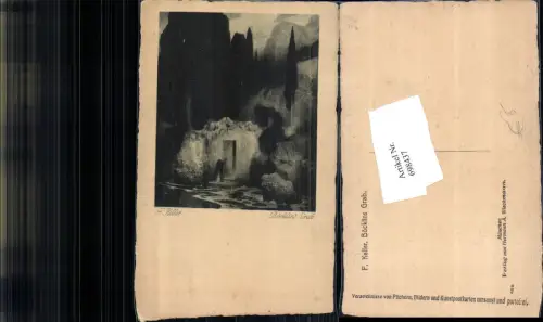 698437 Künstler AK F. Keller Böcklin Grab Tod pub A. Wiechmann