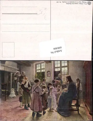 698466 Künstler AK F. v. Uhde Lasset die Kindlein Jesus