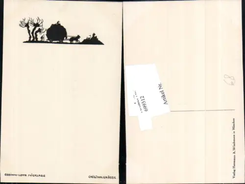 699312 Künstler AK Silhouette Scherenschnitt Lotte Nicklass Bauern pub Wiechmann