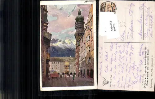 699335 Künstler AK L. Scheiring Innsbruck Herzog Friedrichstraße pub Schulverein 1743