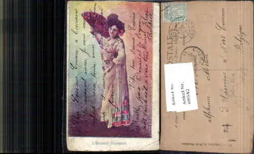 699342 Künstler AK Eventail Espagnol Typen Fächer Collection du Petit Parisien