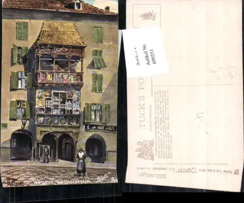 699351 Künstler AK R. Preuss Innsbruck Goldenes Dachl pub Tuck Oilette