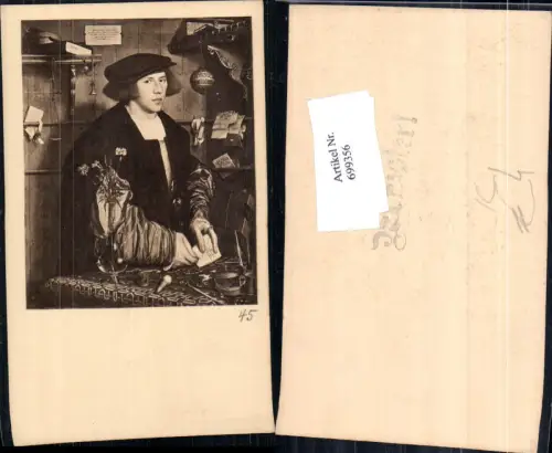 699356 Künstler AK Portrait Mann Wissenschaftler Musterkarte Muster