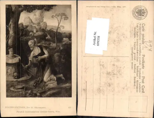 699358 Künstler AK Joachim Patinier Der hl. Hieronymus Totenkopf Tod